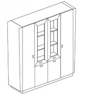 Vanity Шкаф высокий 4-х дверный (средние двери комбинированные)