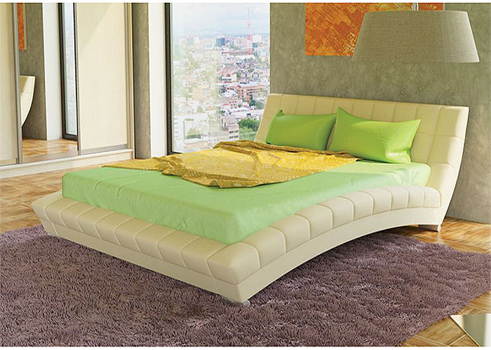 Кровать Оливия к/з белый 250х200 см, высота 88 мм