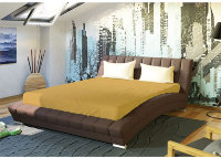 Кровать Оливия к/з т.коричневый 250х200 см, высота 88 мм