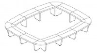 Vanity Панель фронтальная с кожаными вставками с камнями Swarovski для стола на 210 см 194x62x2.2 