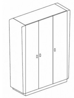 Vanity Шкаф высокий закрытый с 3-мя дверьми 165.5x52.5x210
