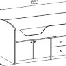 Мини-007 М4 (Кровать, комод, шкаф) 1650x840x802