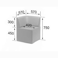 Кит (Kit) Угловой сегмент 570 х 570 х 750